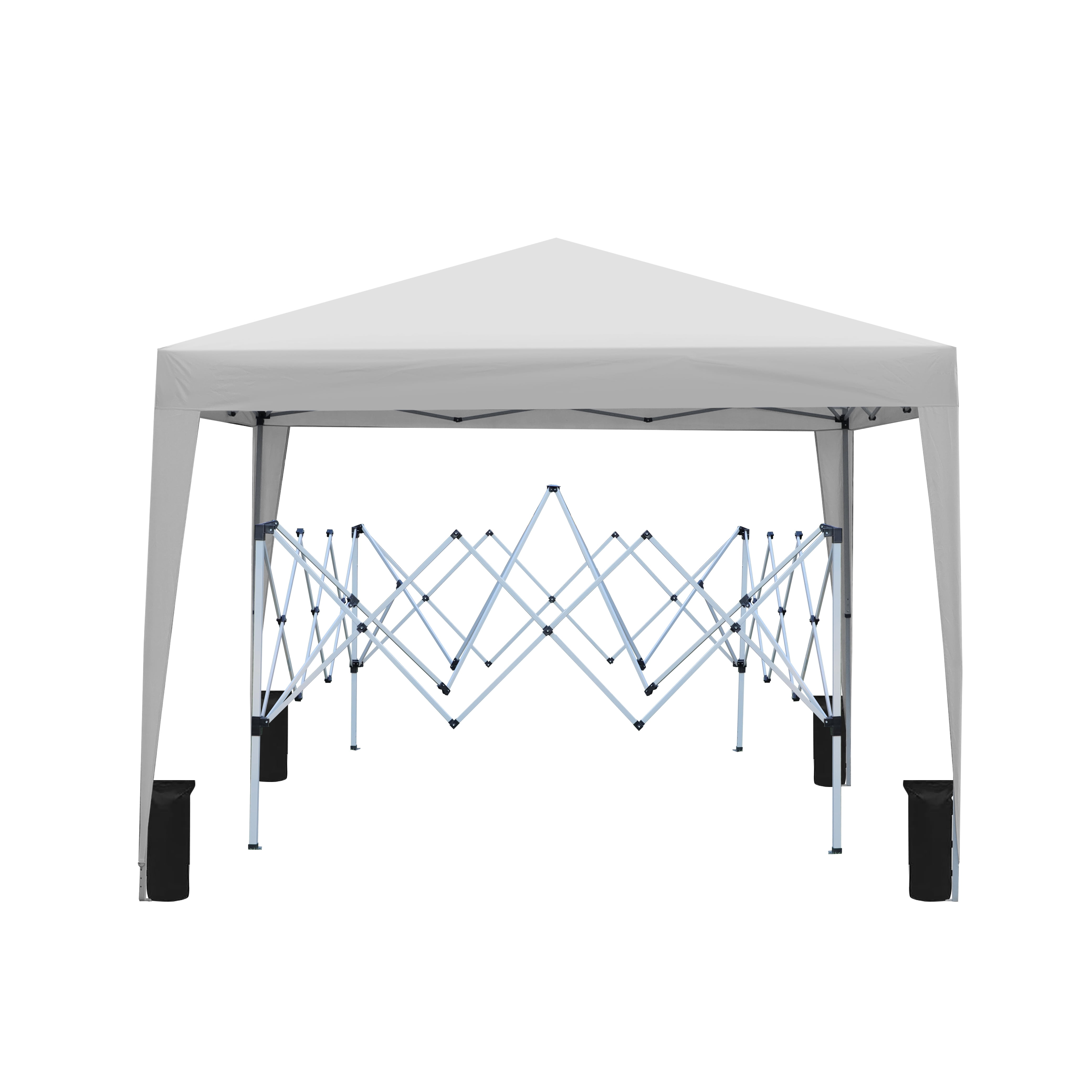 Pop Up Canopy Tent 10x10, Instant Outdoor Gazebo with Removable Sidewalls, Portable Shade Shelter with 4 Sand Bags & Carry Bag for Patio, Party, Beach, Camping, Gray