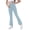 Blue, variant on Sherrylily Girls Yoga Pants V Cross Waist Wide Leg Flare Pants High Waist Bootcut Pants with Pockets