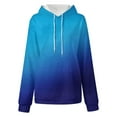 thumbnail image 5 of Chandails à Capuchon pour Femmes Imprimé Dégradé Automne Sweat à Capuche avec Poche avant Simple Décontracté Chandail en Molleton Oversize pour Femmes Bleu Foncé TG, 5 of 5