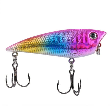 FloreceBien 7cm Plastic Life-like Colorful Popper Floating Fishing Hard Lure Bait Crankbait Topwater (#4)