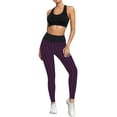 thumbnail image 6 of TWZH Women Two Tone Striped Jacquard High Waisted Butt Lifting Yoga Legging, 6 of 7