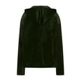 thumbnail image 5 of BRGZLK Women Velvet Zip Up Hoodie Tops Fashion Comfort Long Sleeve Hooded Sweatshirt Tops Fall Winter Solid Color Velour Y2K Jacket with Pockets Ladies Outerwear Army Green L, 5 of 6