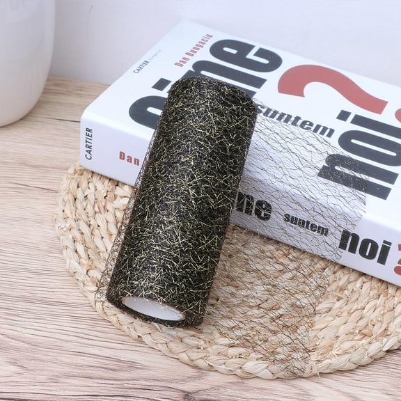 GOOHOCHY 1pc 15cm 10 Yards Yarn Tulle Netting Rolls Organza Fabric for Wedding Decoration Bow Tutu Skirt DIY Craft Sewing Gift Wrapping Clothes (Black)