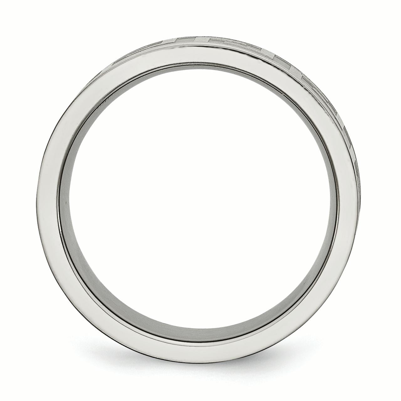 Jewelry Pot Titanium Greek Key 8mm Satin /& Polished Engravable Band