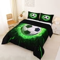 thumbnail image 2 of Erosebridal Football Full Size Comforter Sets For Soccer Gamer,Ball Sport Games Kids Bedding Sets For Boys,Reversible Black 3-Piece, 2 of 7