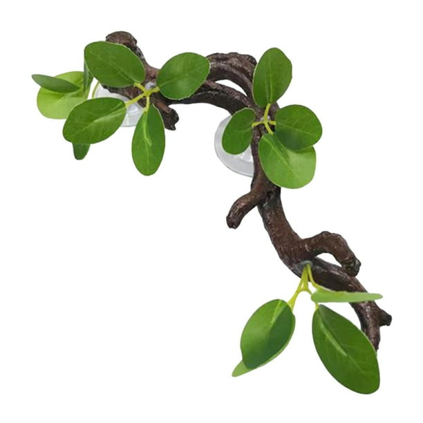 Decoración de ramas de árboles para trepar, decoración de ramas de reptiles, terrario, decoración de plantas, decoración de hábitat de terrario, hojas