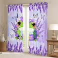 thumbnail image 2 of Manfei Kawaii Wild Frog Black Out Curtains,Country Floral Lavender Curtains Pack of 2 (42x63 Each),Green Purple Bedroom Curtains For Boys Girls,Luxury Bedroom Decor, 2 of 6
