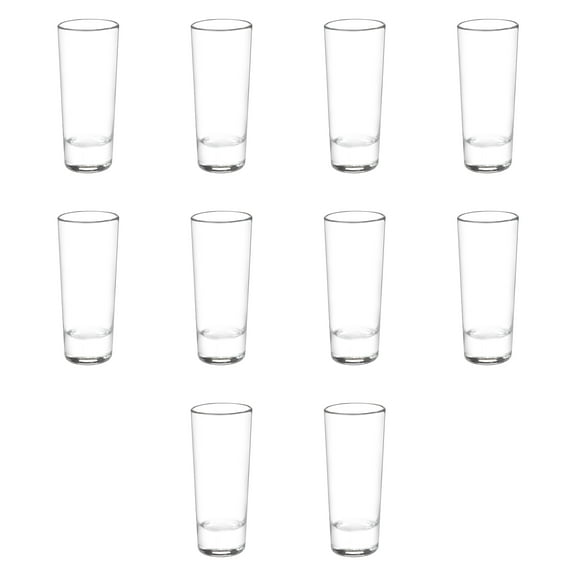 Cordial Shooter Shot Glasses 2 oz. Set of 10, Bulk Pack - Great for Birthdays, Parties, Indoor & Outdoor Events - Clear