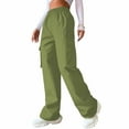thumbnail image 2 of ABATAB Womens Cargo Pants with Pockets Travel Hiking Pants Loose Fit Trousers Casual Trendy Pants for Athletic and Outdoor, 2 of 6