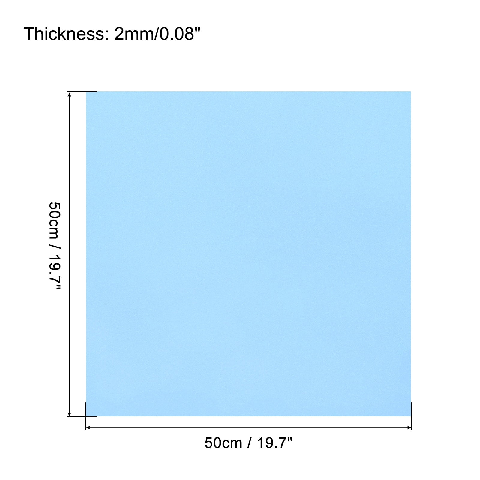 Uxcell EVA Foam Sheets Light Blue 19.7 Inch x 19.7 Inch 2mm Thick Crafts Foam Sheets for Costumes, Arts and Crafts Projects Pack of 5