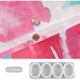 thumbnail image 5 of Pink Floral Shower Curtains for Bathroom Flower Shower Curtain Watercolor Girls Shower Curtain Set with Hooks Pretty Colorful Flowered Bathroom Decor, 72" W x 72" H, 5 of 6
