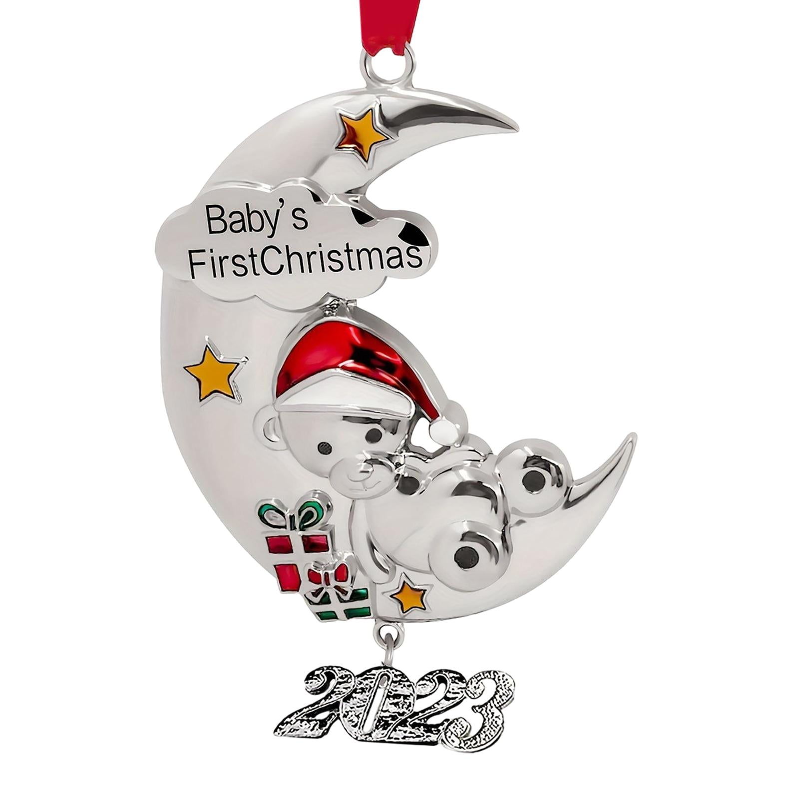 HILABEE Christmas Pendant Baby's First Christmas Ornament, High-Quality Zinc Alloy, Perfect for New Parents, Boys and Girls, Decorative Newborn Souvenir for Xmas Tree