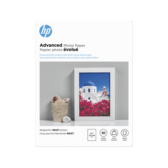 HP Advanced Glossy Photo Paper | 60 Sheets | 5 x 7 in | Q8690A