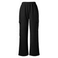 thumbnail image 4 of Hfolob Womens Casual Pants Womens Cargo Sweatpants Wide Leg Fleece Lined Pants For Women Fall Winter Baggy High Waist Joggers With Pockets Relaxed Fit, 4 of 6