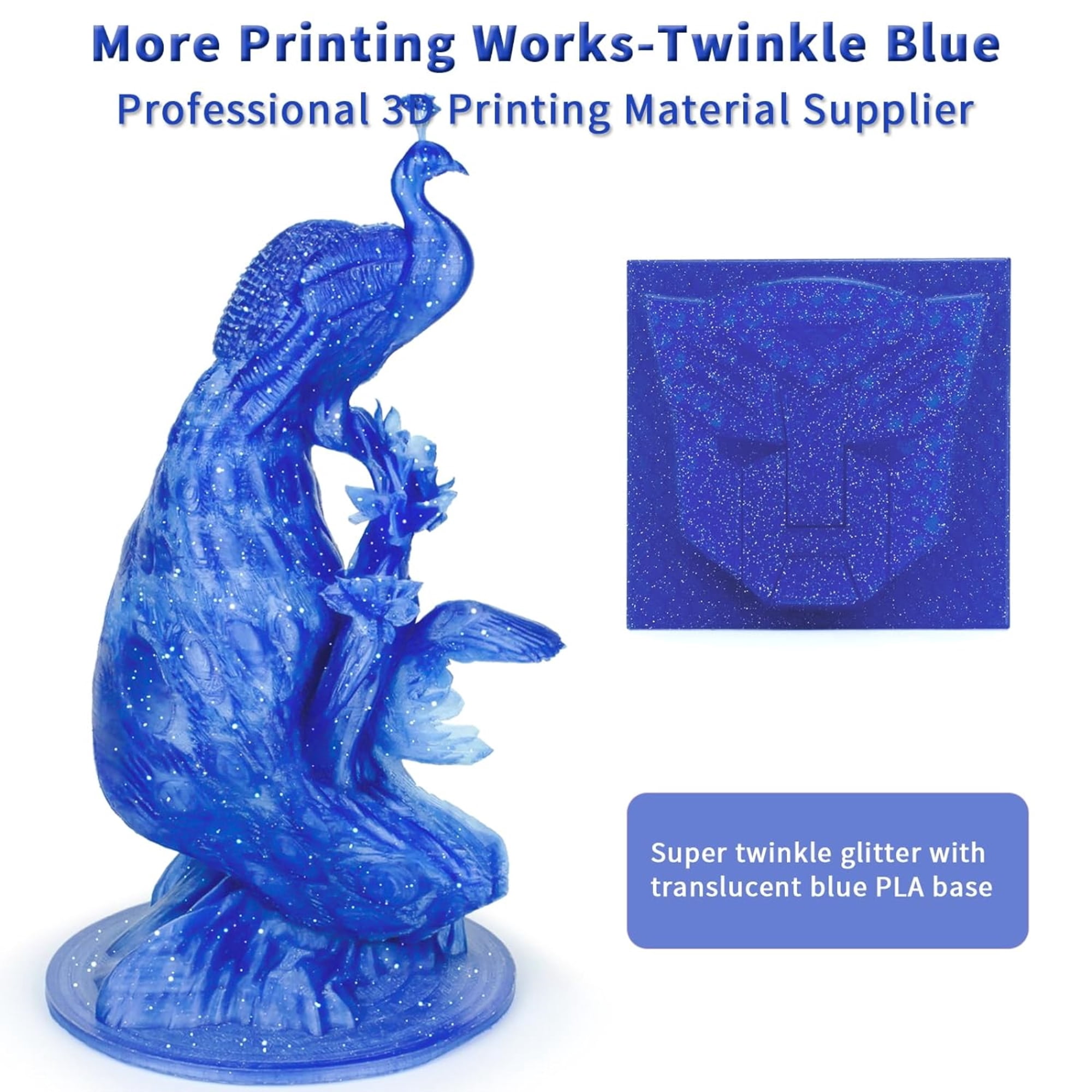 Ziro 3D Twinkling PLA Filament 1.75mm 1kg, Starry Blue