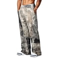 thumbnail image 6 of LTTVQM Mens Loose Fit Camo Trousers Camp Pixel Digital Camo All Over Digital Print Adjustable Drawstring Outdoor Athletic Wide Leg Trousers Coffee S, 6 of 7