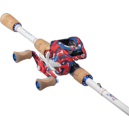 ProFISHiency Krazy Americana Baitcast Combo with 7 1pc Medium Heavy IM7 Graphite Rod and Cork Grips