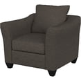 thumbnail image 2 of JERFIT Modern Flared Arm Chair with Upholstered Fabric, Charcoal Grey Accent Chair for Living Room, Bedroom, or Office, 2 of 5