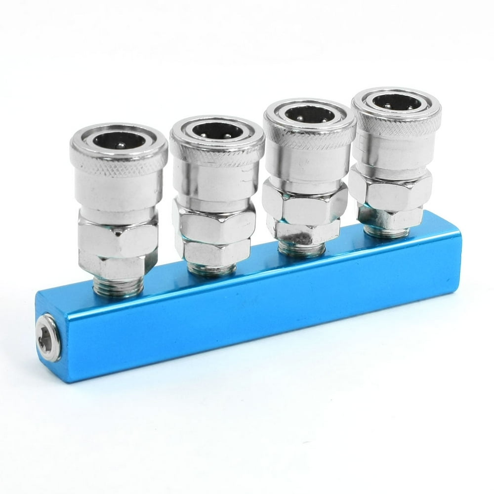 Unique Bargains Compressor Pipe Fitting 4 Way Inline Air Hose Quick