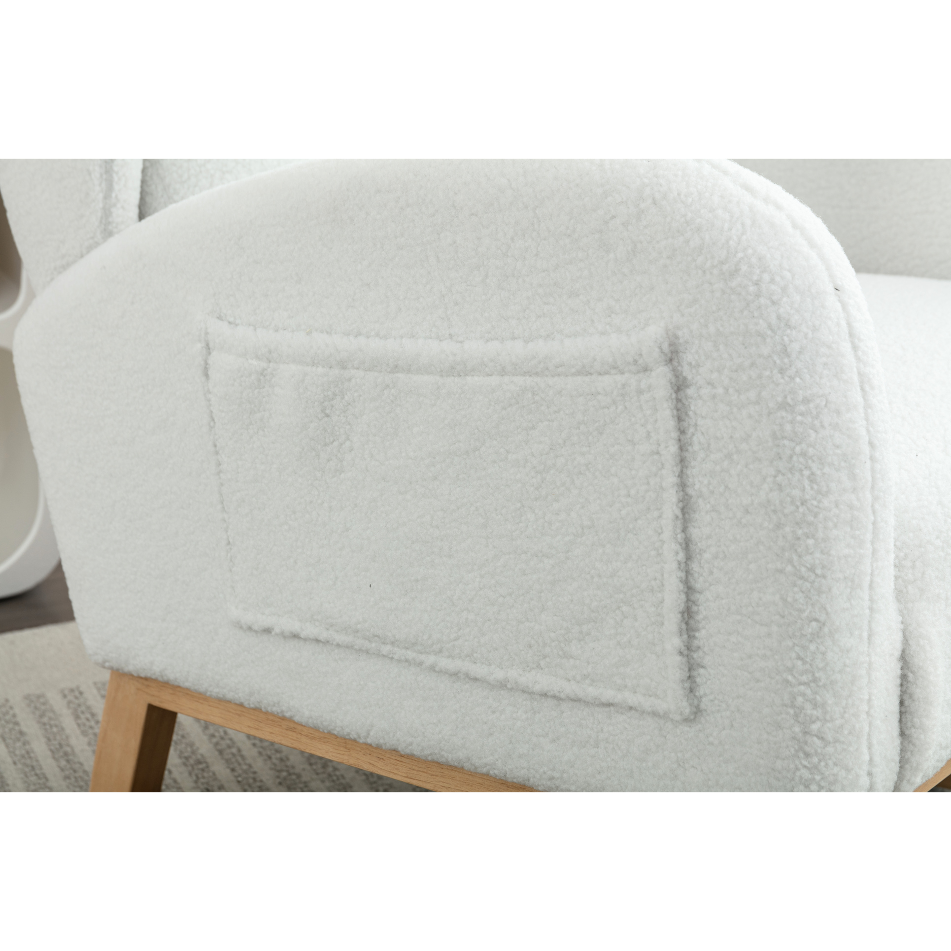 Rocking Chair With Luxury Fabric And Hardwood Frame Foam Filled Solid Pattern