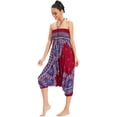 thumbnail image 4 of Combinaison Pantalon Bohème Harem pour Femmes 2 en 1 en Rayonne à Taille Smockée, 4 of 6