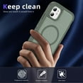 thumbnail image 3 of Dteck Magnetic & Seamless Stand for iPhone 11, Compatible with MagSafe, Military Grade Drop Protection, Slim Frosted Rugged Kickstand Phone Case for iPhone 11,Green, 3 of 7