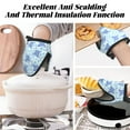 thumbnail image 3 of stingray bubbles blue stripes Oven Mitts Heat Resistant - Soft Lining Silicone Mini Oven Mitts with HangingLoop, Kitchen Oven Gloves Heat Resistant 500℉ for Cooking Baking Microwave, 3 of 7