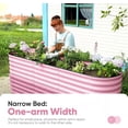 thumbnail image 4 of KING BIRD Raised Garden Bed 2.85 ft Tall 6 in 1 Galvanized Planter Garden Box Outdoor for Gardening, Deep Root Vegetables, Flowers 94.5X23.6X34.2 in, Pink, 4 of 10