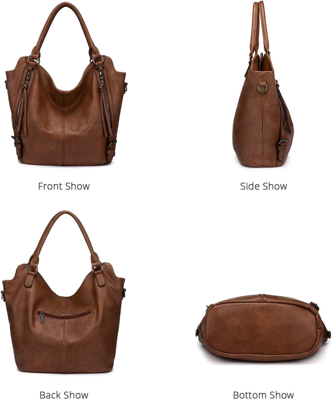 Kwuty Tote Bag for Women PU Leather Shoulder Bags Fashion Hobo Bags Large Purse and Handbags with Adjustable Shoulder Strap