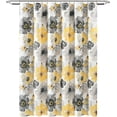 thumbnail image 6 of Leah Shower Curtain-Bathroom Flower Floral Large Blooms Fabric Print Design, 72"W x 84"L, Yellow & Gray, 6 of 6