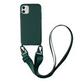 thumbnail image 1 of Funda de teléfono móvil con cadena y collar cruzado para iPhone 14 13 12 11 pro XS MAX XR 7 8 Plus SE, correa de silicona con cordón para el cuello Deng Xun unisex, 1 of 2