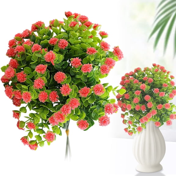 Decorative Flower Bundles Verdsylv Decorative Artificial Cemetery Flower Bouquet - Plastic Silk Bloom for Hanging Window Box - Home Table Centerpiece Decor - Outdoor Memorial Arrangement
