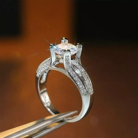 14K White Gold 1.50Ct Round Cut IGI Certified Lab Grown/ CVD Diamond Women Ring