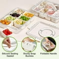 thumbnail image 5 of Snackle Box Container Divided Serving Tray 8 Compartments Lid Handle Portable Snack Platter, 5 of 7
