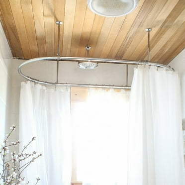 Clawfoot Tub Oval Shower Enclosure - 30 X 72 Inch - Chrome