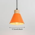 thumbnail image 3 of KAYYELAMP 3 Pcs H-Type Track Lamp Orange Lampshade Wood Base Adjusted Cord Modern Track Pendant Light for Island Kitchen Dining Table Loft(No Bulb, Track), 3 of 7
