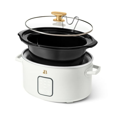 Beautiful 4Qt Slow Cooker with Touch-Activated Display, White Icing by Drew Barrymore