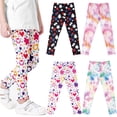 thumbnail image 2 of LYMAYTER 3-10 Y Girls Milk Silk Leggings for Kids Baby Printing Thin Bottoms Pantstoddler Spring Fall Stretch Trousers, 2 of 9