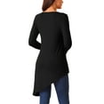 thumbnail image 3 of INSPIRE CHIC Women's High Low Tops Long Sleeve Irregular Hem Casual Blouse Tops Black S, 3 of 4