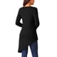 thumbnail image 3 of INSPIRAR CHIC Blusas de Manga Larga Irregulares de Mujer con Bajo Alto Casual Negros XL, 3 of 5