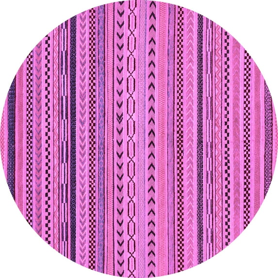 Ahgly Company Indoor Round Abstract Purple Modern Area Rugs, 4' Round