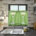 thumbnail image 4 of Yayeee Kitchen Curtains Tier Pair Light Filtering 27"x36" Rod Pocket Short Cafe Window Panel, Green Martini Glass, 4 of 7