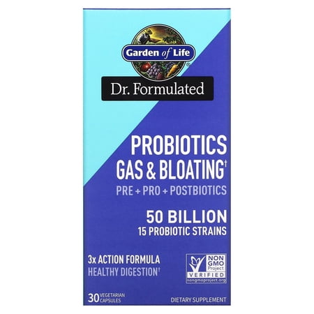 Probiotics Gas & Bloating  50 Billion  30 Vegetarian Capsules  Garden of Life