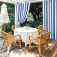 thumbnail image 3 of Outdoor Curtains for Patio Waterproof Blue Purple Stripes Indoor/Outdoor Curtain Tiebacks Lines Striped Privacy Curtain Sun Block Grommet Drapes for Pergolas Gazebo Porch Balcony 2 Panel 54x108 Inch, 3 of 9