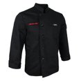 thumbnail image 4 of Esquirla Chef Jacket Long Sleeves Pen Pockets Single-breasted Kitchen Coat - Black, L L L, 4 of 8