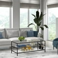 thumbnail image 2 of Henn&Hart Black Bronze Coffee Table with Glass Shelves, 2 of 9