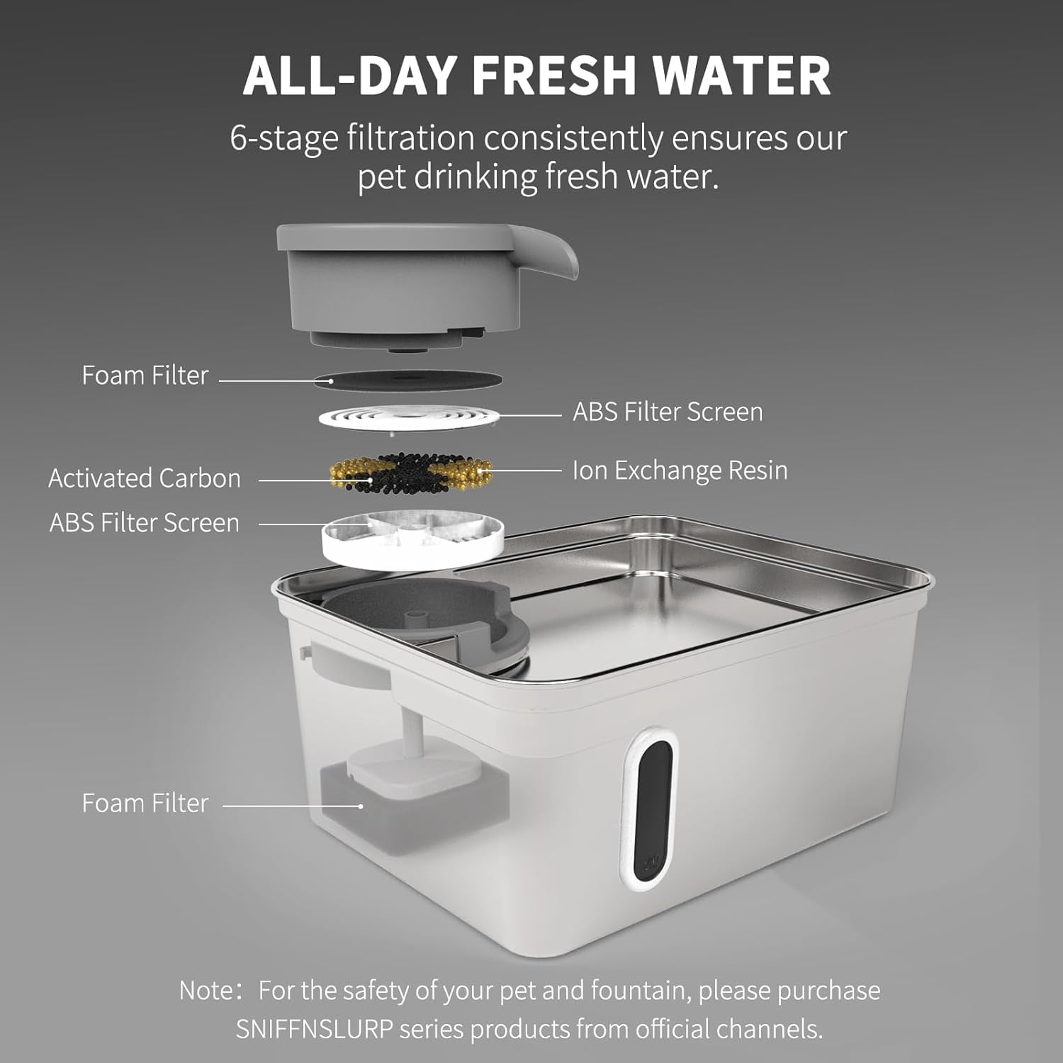 Dog Water Fountain, 8L/2.1Gallon/270oz Dog Fountain Water Bowl - Stainless Steel Ultra-Quiet Pet Water Dispenser with Water Level Window & Large Drinking Area