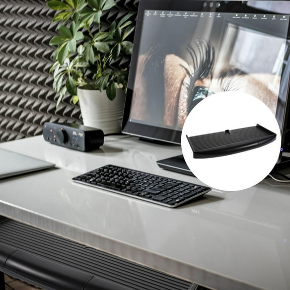 PTOOTP Under Desk Keyboard Mount Ergonomic Black PP 1Set Back to School