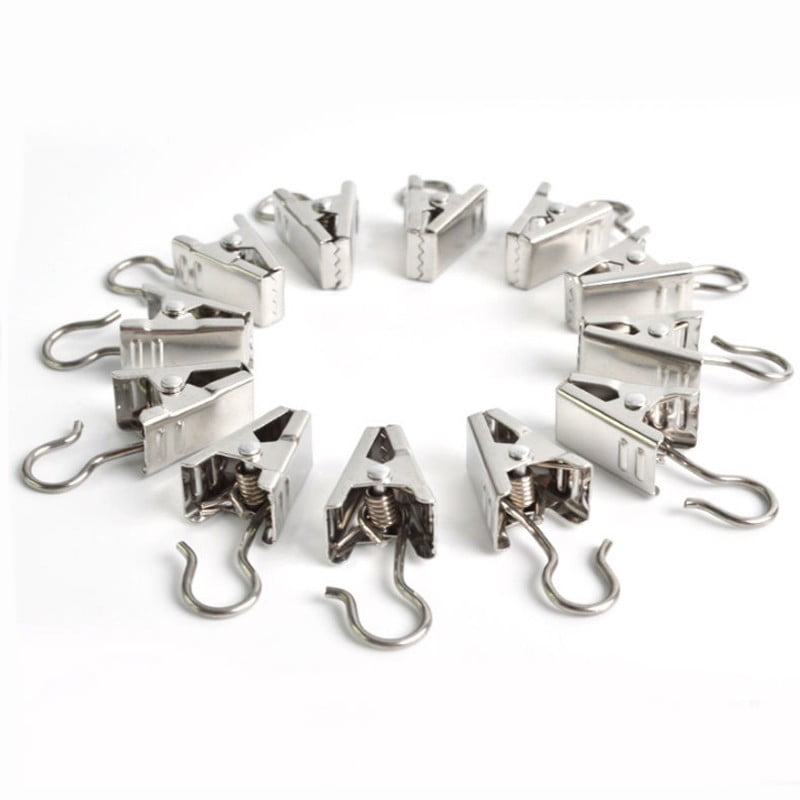 Pack of 20 Stainless Steel Small Curtain Hanging Bulldog Clips Clamps Pegs 