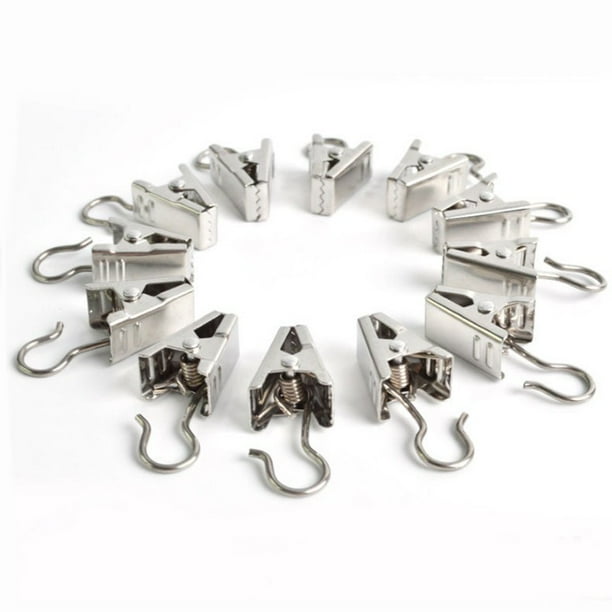 20x 32mm Strong Metal Curtain Pole Rings Hooks Heavy Duty Voile W Hook Eyelet Walmart Com Walmart Com